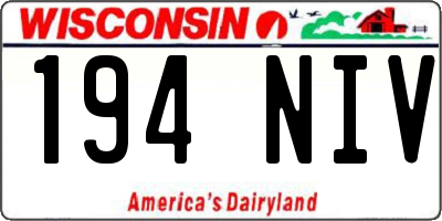 WI license plate 194NIV