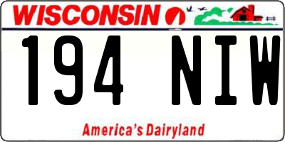 WI license plate 194NIW