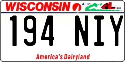WI license plate 194NIY