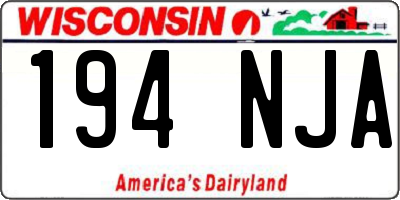 WI license plate 194NJA