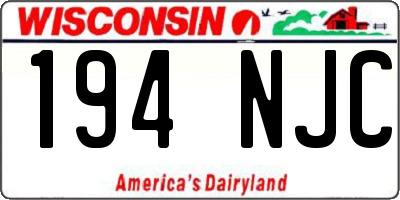 WI license plate 194NJC