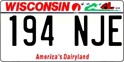 WI license plate 194NJE