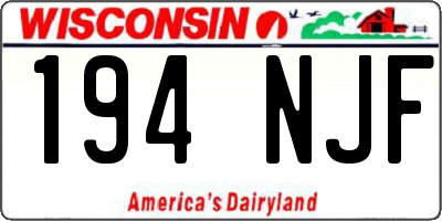 WI license plate 194NJF