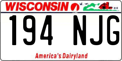 WI license plate 194NJG