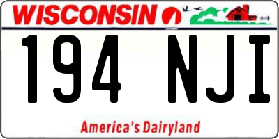 WI license plate 194NJI