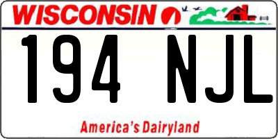 WI license plate 194NJL