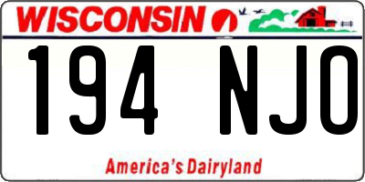 WI license plate 194NJO