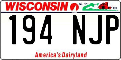 WI license plate 194NJP