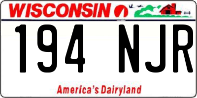 WI license plate 194NJR
