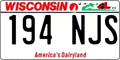 WI license plate 194NJS