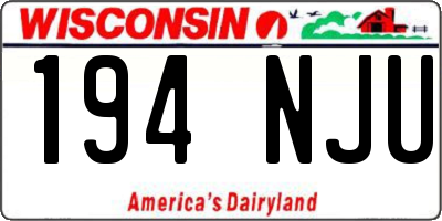 WI license plate 194NJU