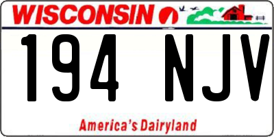 WI license plate 194NJV
