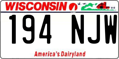 WI license plate 194NJW