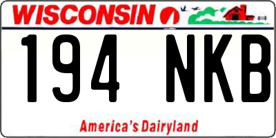WI license plate 194NKB
