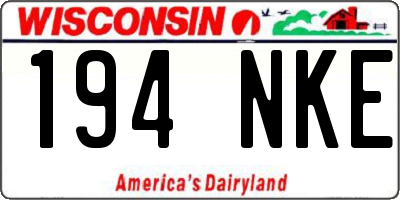 WI license plate 194NKE
