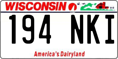 WI license plate 194NKI