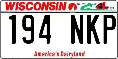 WI license plate 194NKP