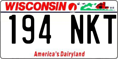WI license plate 194NKT