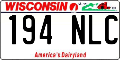 WI license plate 194NLC