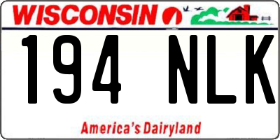WI license plate 194NLK