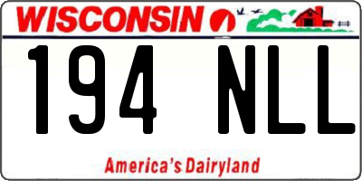 WI license plate 194NLL
