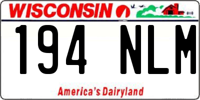 WI license plate 194NLM