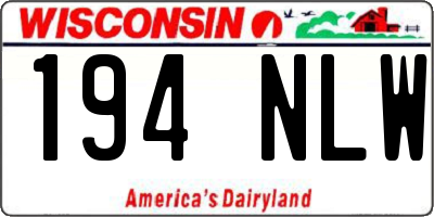 WI license plate 194NLW