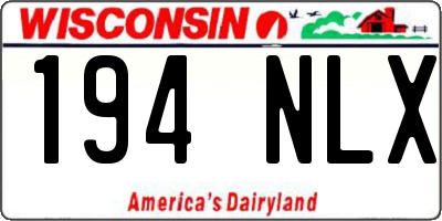 WI license plate 194NLX
