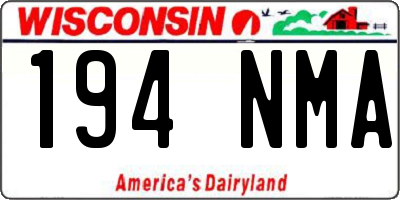 WI license plate 194NMA