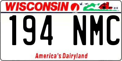 WI license plate 194NMC
