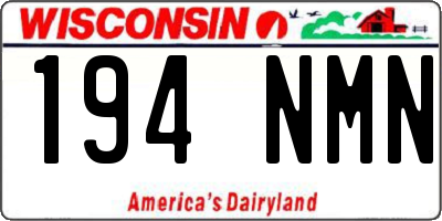 WI license plate 194NMN
