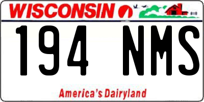WI license plate 194NMS