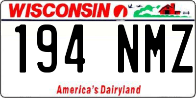 WI license plate 194NMZ