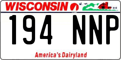 WI license plate 194NNP