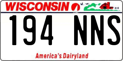 WI license plate 194NNS