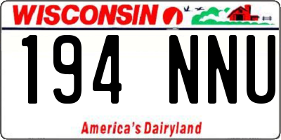 WI license plate 194NNU