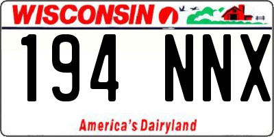WI license plate 194NNX