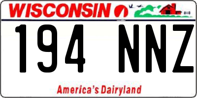 WI license plate 194NNZ