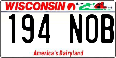 WI license plate 194NOB