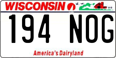 WI license plate 194NOG