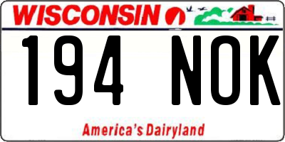 WI license plate 194NOK