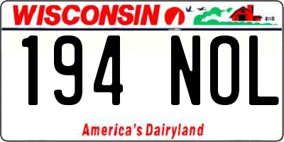 WI license plate 194NOL