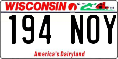 WI license plate 194NOY