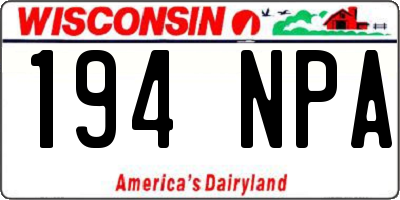 WI license plate 194NPA