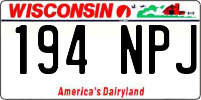 WI license plate 194NPJ
