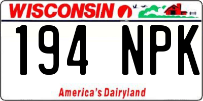 WI license plate 194NPK