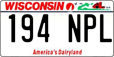WI license plate 194NPL