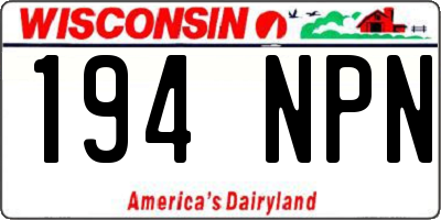 WI license plate 194NPN