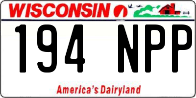 WI license plate 194NPP