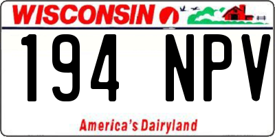 WI license plate 194NPV